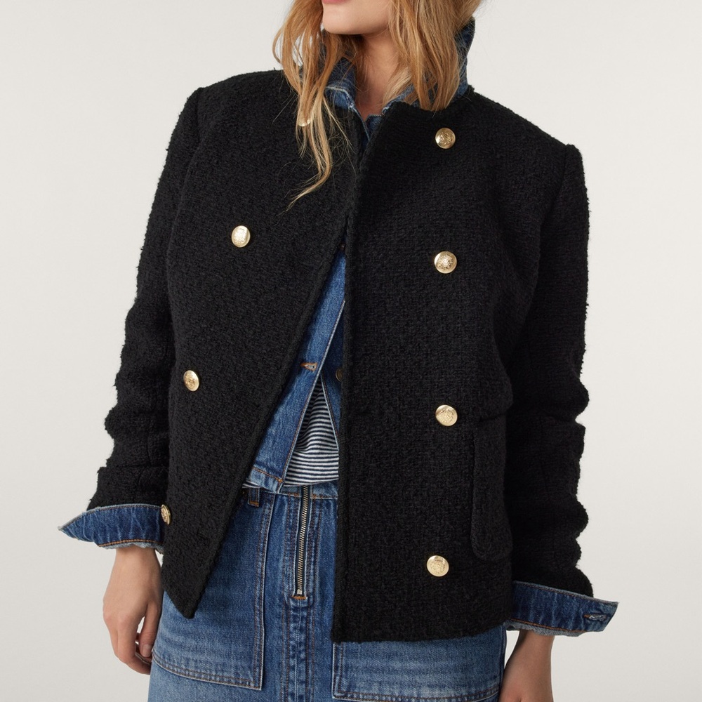 Ba&Sh Joe Tweed Blazer Jacket